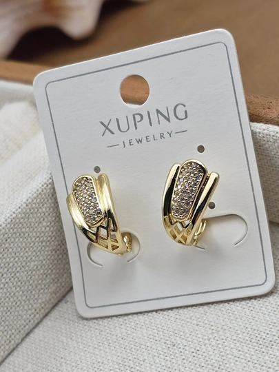 Женские серьги золотого цвета, бренд Xuping — JEWELRI-XUP002-КРАСН