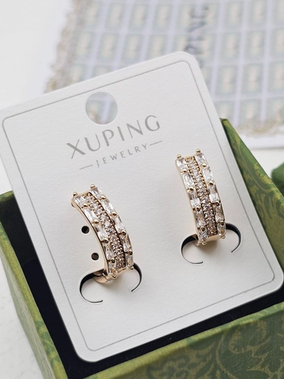 Женские серьги золотого цвета, бренд Xuping — JEWELRI-XUP002-КРЕМОВ
