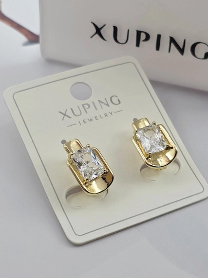 Женские серьги золотого цвета, бренд Xuping — JEWELRI-XUP002-ЛЗЕЛЕН