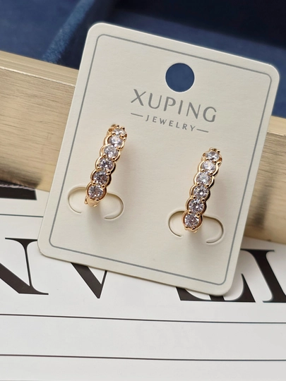Женские серьги золотого цвета, бренд Xuping — JEWELRI-XUP002-НГОЛУБ