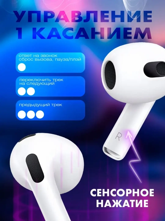 Simsiz quloqchinlar, displeyli, iPhone va Android Pods Pro 2 iOS uchun, sensorli ekrani