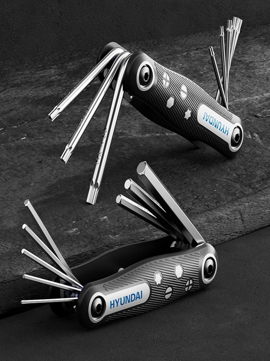 Universal buklanadigan kalitlar to‘plami: Hex / Torx - 8 dona HYUNDAI