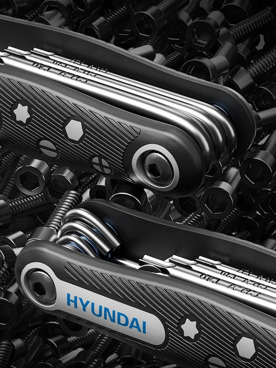 Universal buklanadigan kalitlar to‘plami: Hex / Torx - 8 dona HYUNDAI