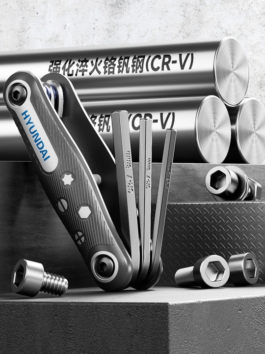 Universal buklanadigan kalitlar to‘plami: Hex / Torx - 8 dona HYUNDAI