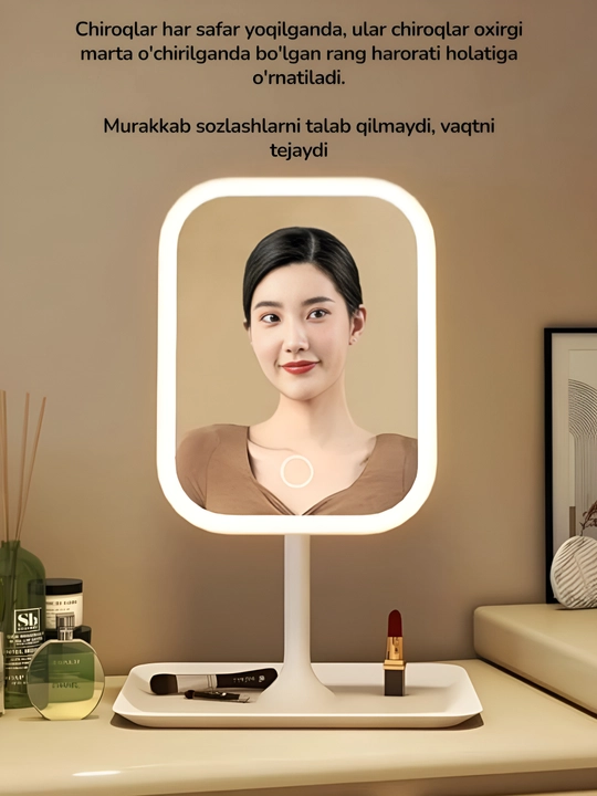 Pardoz oynasi, LED oyna, sensorli oyna, makiyaj oynasi, stol usti oyna