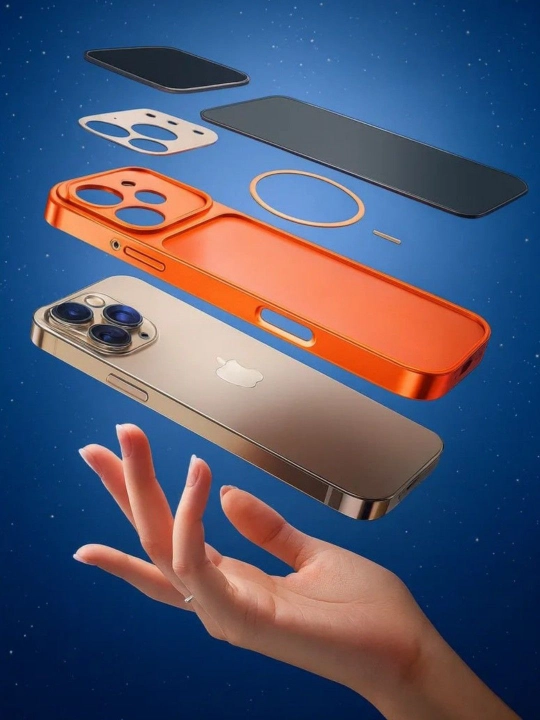 Chexol iPhone 13, 14, 15, 16 uchun - iPhone 17 uslubida, Magsafe