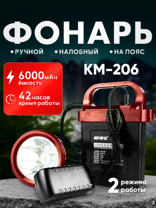 Мощный налобный шахтерский фонарь