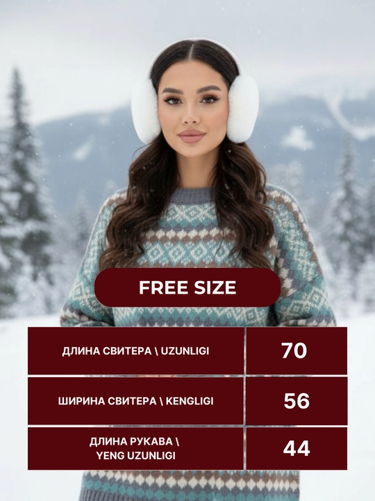 Svitеr ayollar uchun toqilgan ELLY FASHION oversize, iliq