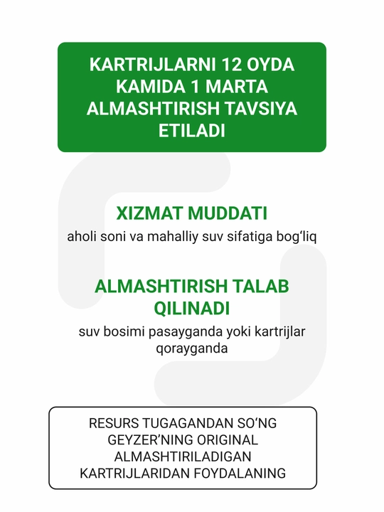 Geyser Classic uchun K-4 almashtirish patronlari to'plami, juda qattiq suv uchun, 3 patron