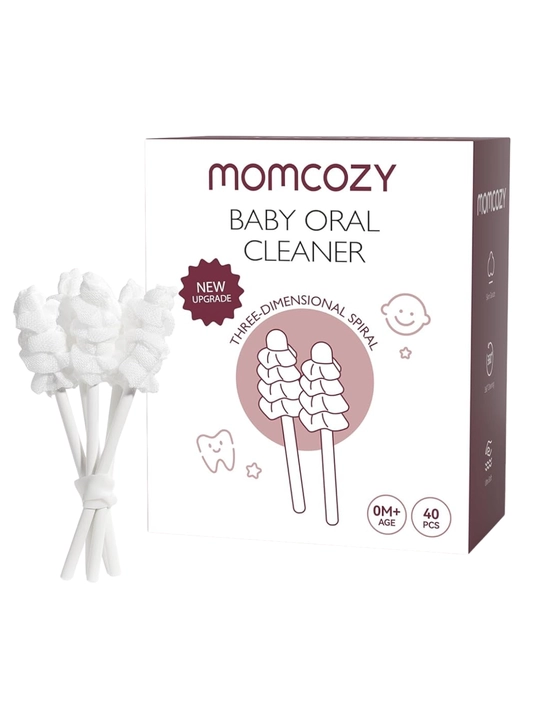 Momcozy Baby Tongue Cleaner Gauze - chaqaloqlar uchun og‘iz bo‘shlig‘i tozalagichi, 40 dona