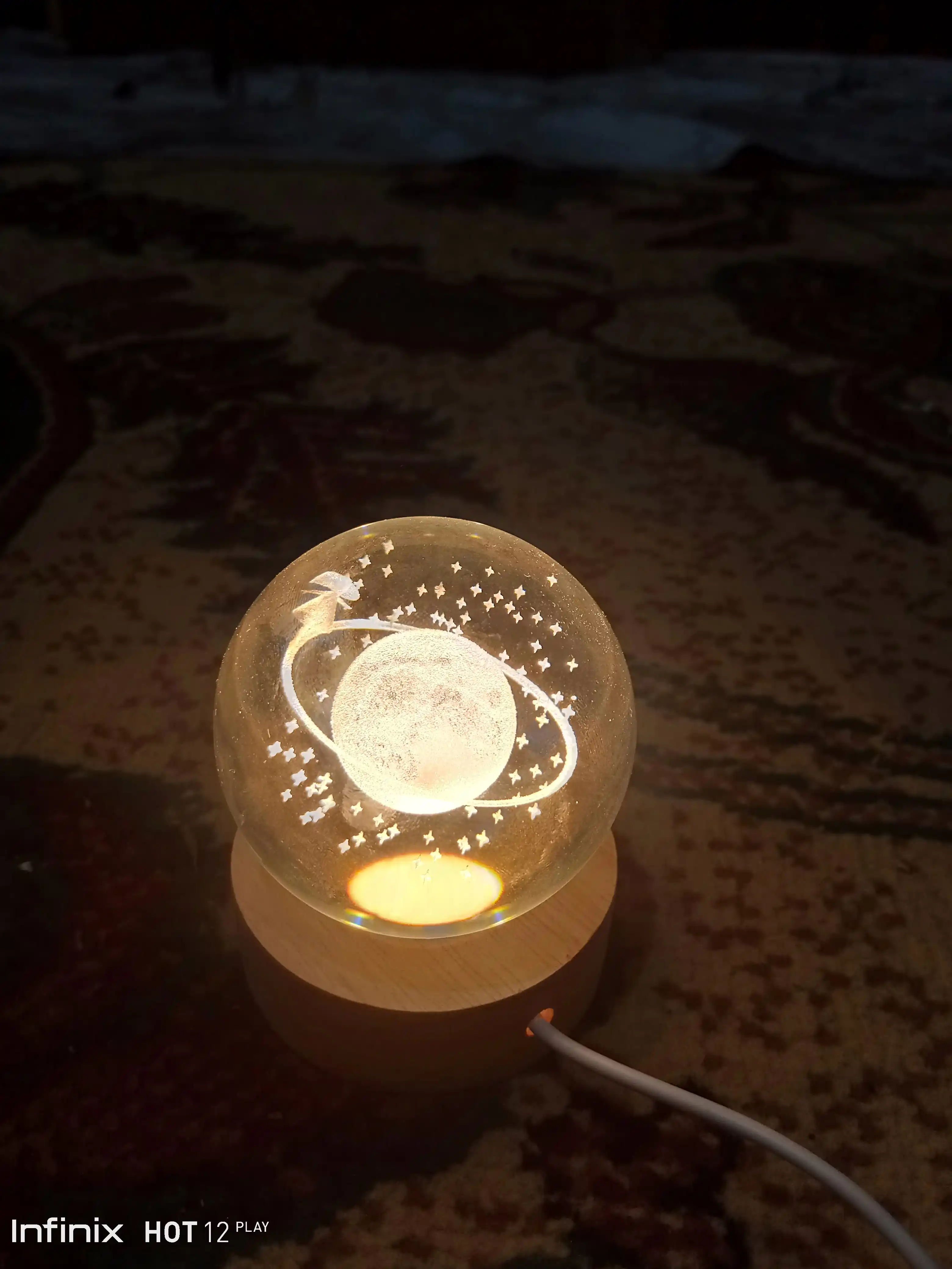 Хрустальный шар ночник 3D, антистресс, настольный светильник, лампа LED, для детей, 6 см