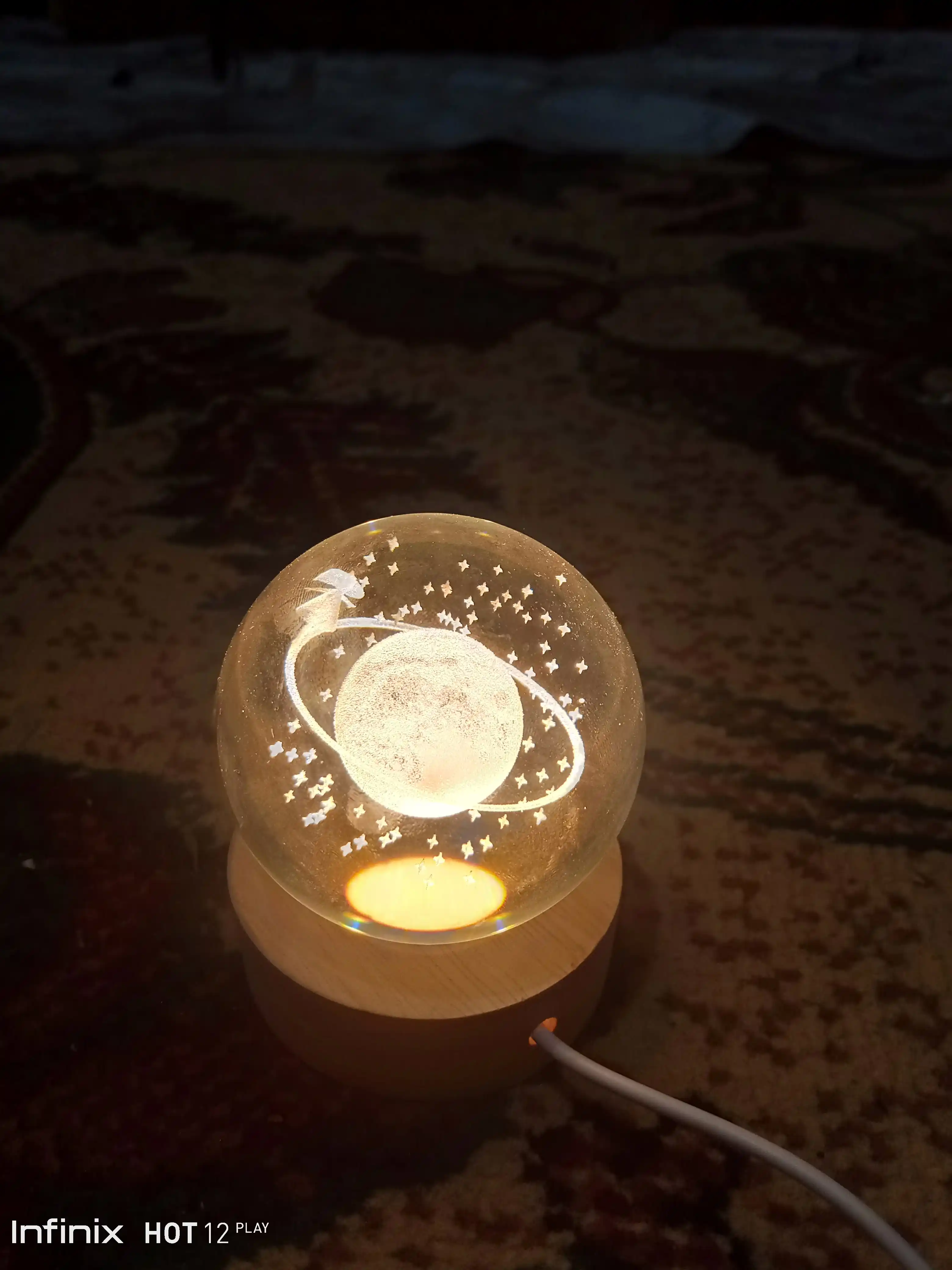 Хрустальный шар ночник 3D, антистресс, настольный светильник, лампа LED, для детей, 6 см