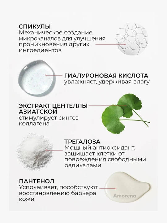 Сыворотка для лица с микроиглами, спикулы, бакучиол, коллаген, пептиды, от морщин, 1/3 шт