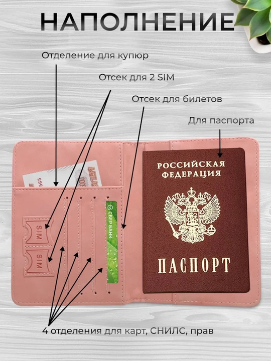 Чехол для пластиковых карт для загранпаспорта и удостоверения личности