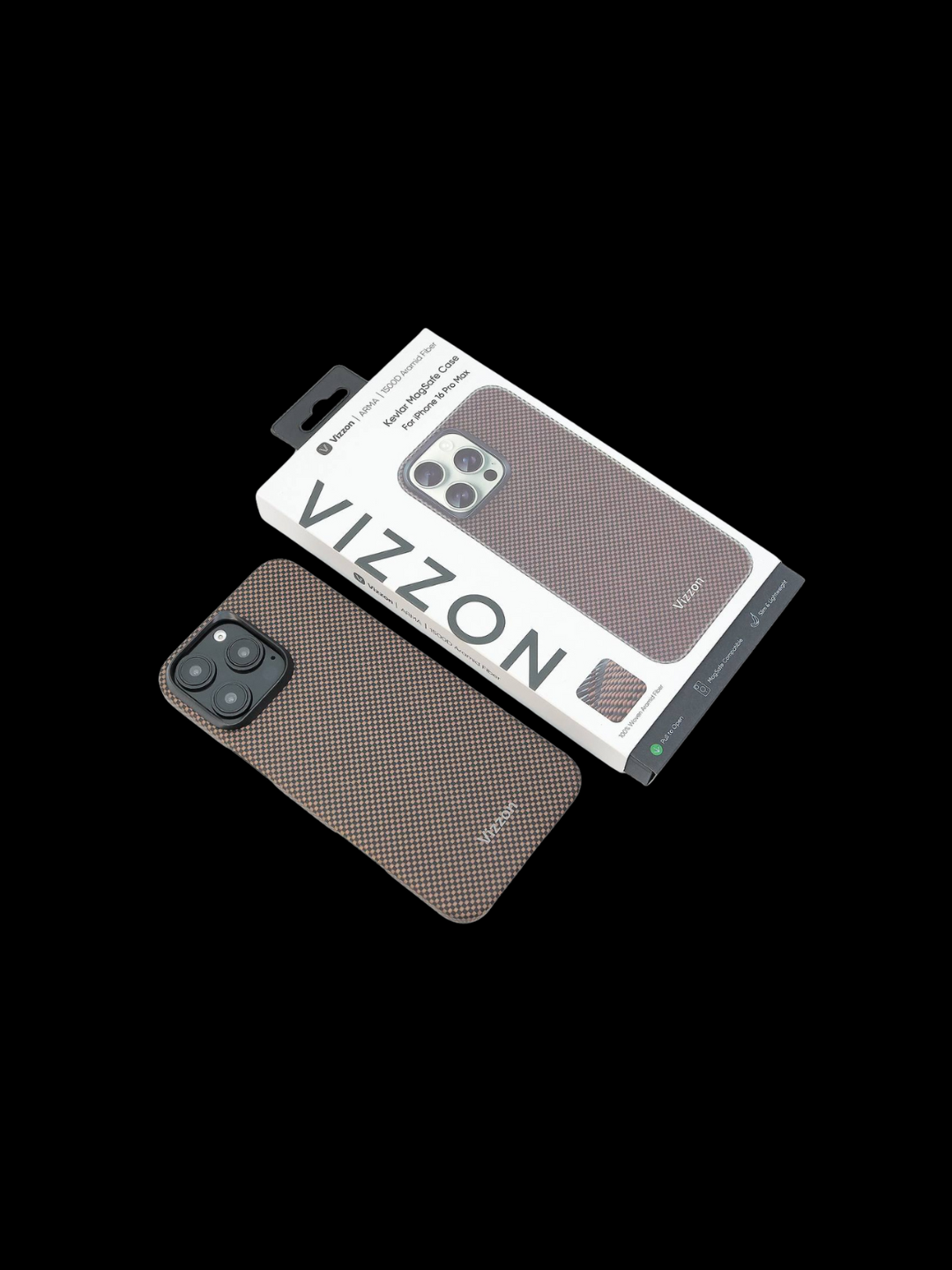 Карбоновый чехол для iPhone 15 pro , VIZZON - 