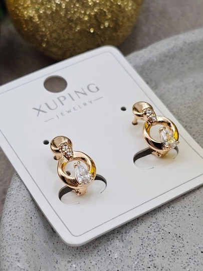 Женские серьги золотого цвета, бренд Xuping — LESHOES-XUP00001-МЕДН
