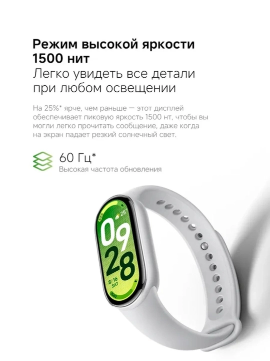 Xiaomi Smart Band 10 — AMOLED 1.72", 1500 нит, 150+ режимов, 21 день автономности