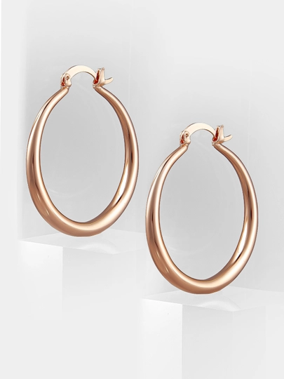Серьги женские кольца - акцентные сережки, бижутерия Amadora, английский замок, 3 цвета