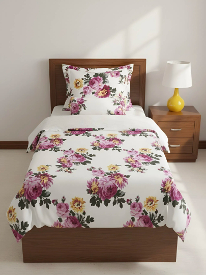 Yotoq jildi to'plami paxta satin - bir kishilik: 150x220 - 