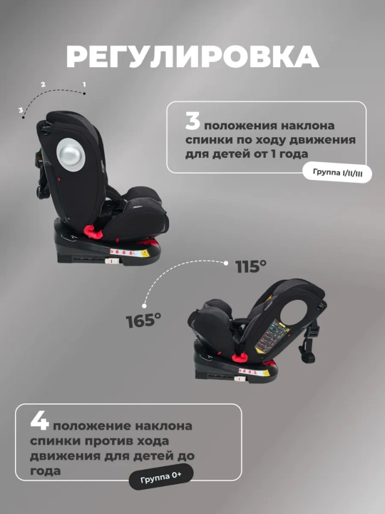Popypapa LYB836 0-12 yosh uchun avtokreslo, 360° aylanish, ISOFIX, sozlanadigan holat