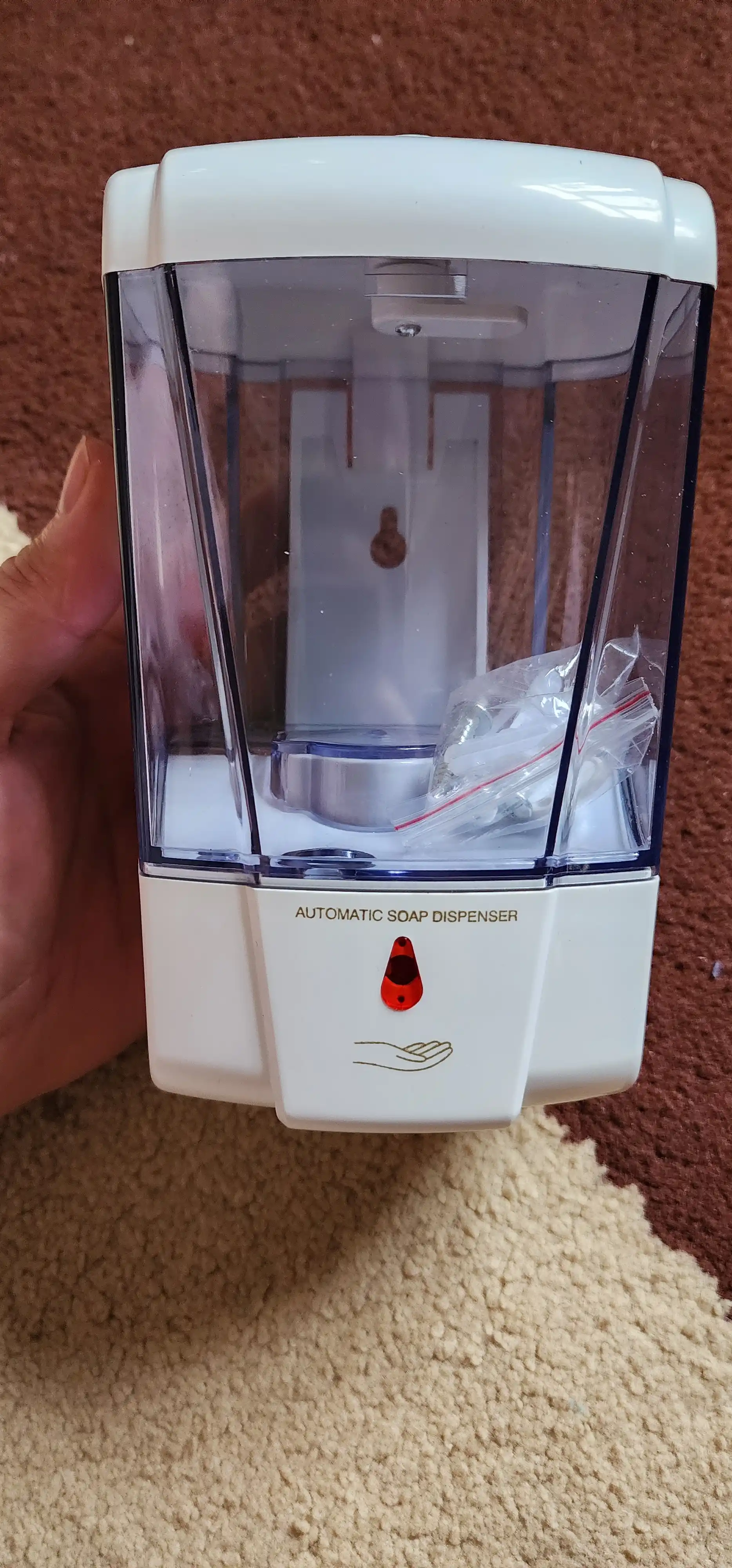 Suyuq sovun uchun sensorli avtomatik dispenser, devorga o'rnatilgan antiseptik dispenser