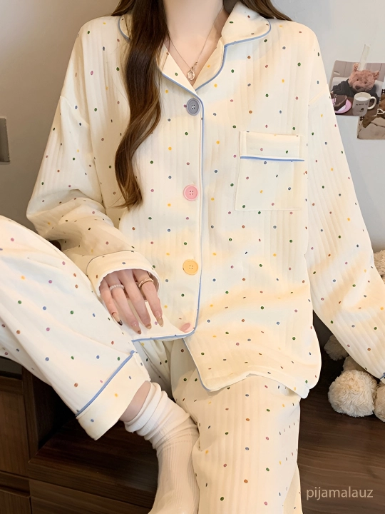 Pijama ayollar uchun 2 & 1da issiq pijama yumshoq mato dvoyka ayollar pijamasi, kuz qishki