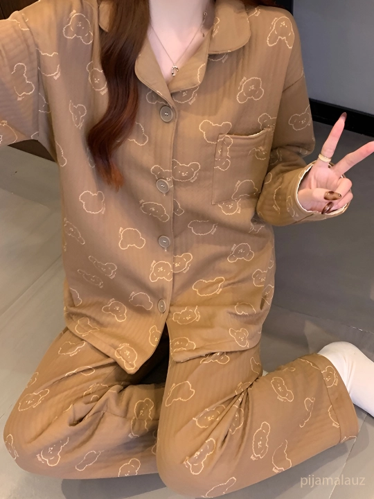 Pijama ayollar uchun 2 & 1da issiq pijama yumshoq mato dvoyka ayollar pijamasi, kuz qishki