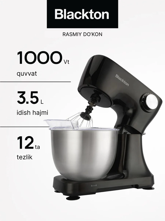 Planetar mikser Blackton Bt PM100 quvvati 1000Vt, idish hajmi 3,5 L, 12 tezlik