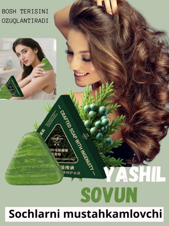 Sochni mustahkamlash uchun qattiq shampun–sovun