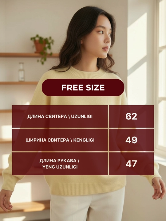 Svitеr ayollar uchun toqilgan ELLY FASHION oversize, iliq