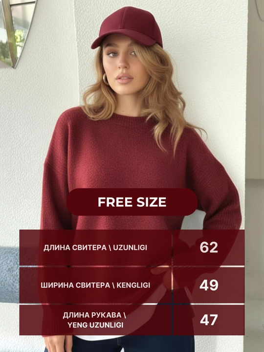 Svitеr ayollar uchun toqilgan ELLY FASHION oversize, iliq