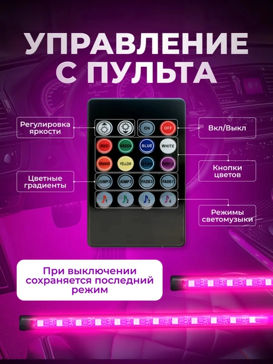 Avtomobil ichidagi avtomobil ichidagi LED RGB yoritgichi
