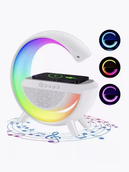 Умная колонка RGB, с будильником, светодиодный ночник, беспроводная зарядка для телефона