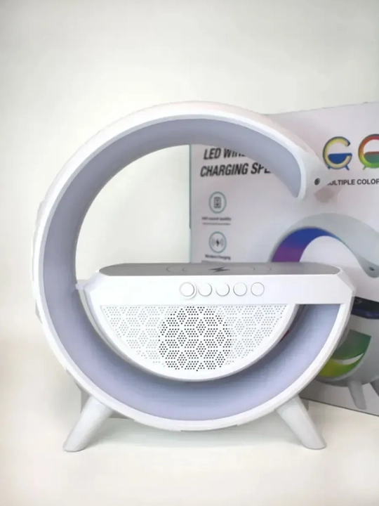 Умная колонка RGB, с будильником, светодиодный ночник, беспроводная зарядка для телефона