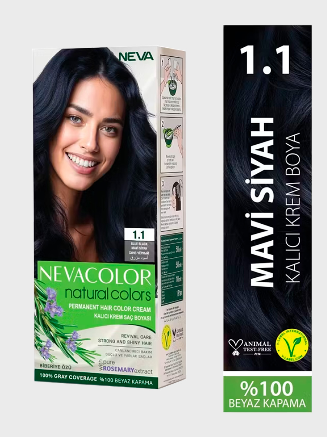 Крем-краска для волос Nevacolor Natural Colors № 1.1  Иссиня-черный, 110 ml