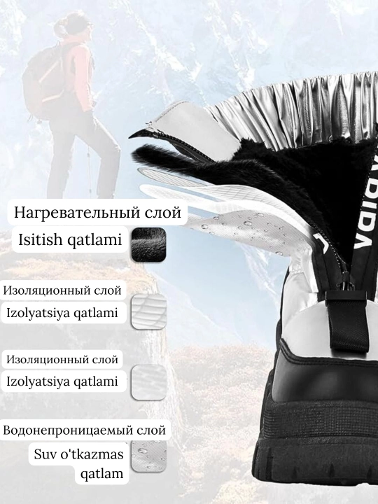 Зимние угги, сапоги для женщин и мужчин, водонепроницаемые, маломерят на размер