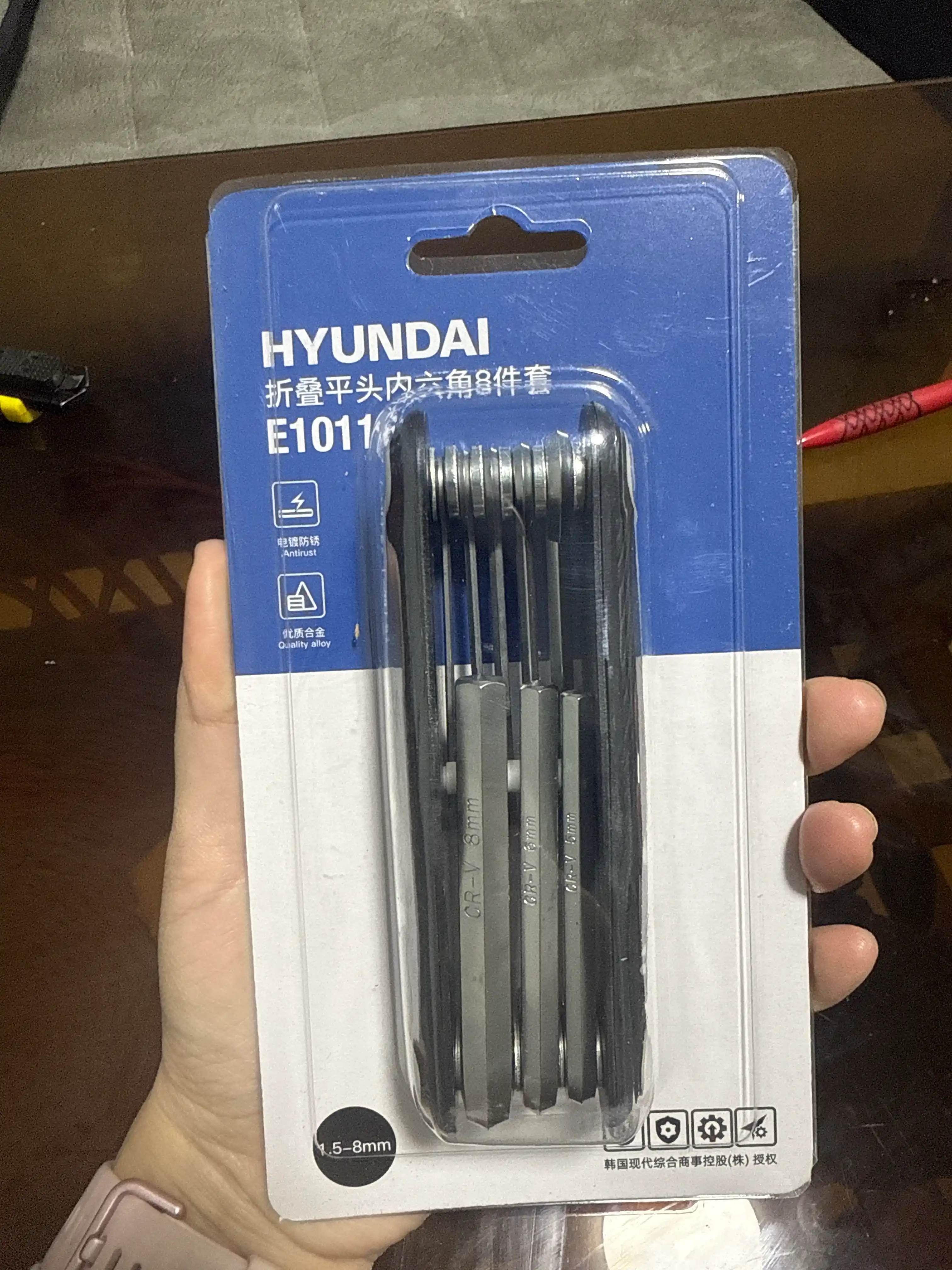 Universal buklanadigan kalitlar to‘plami: Hex / Torx - 8 dona HYUNDAI
