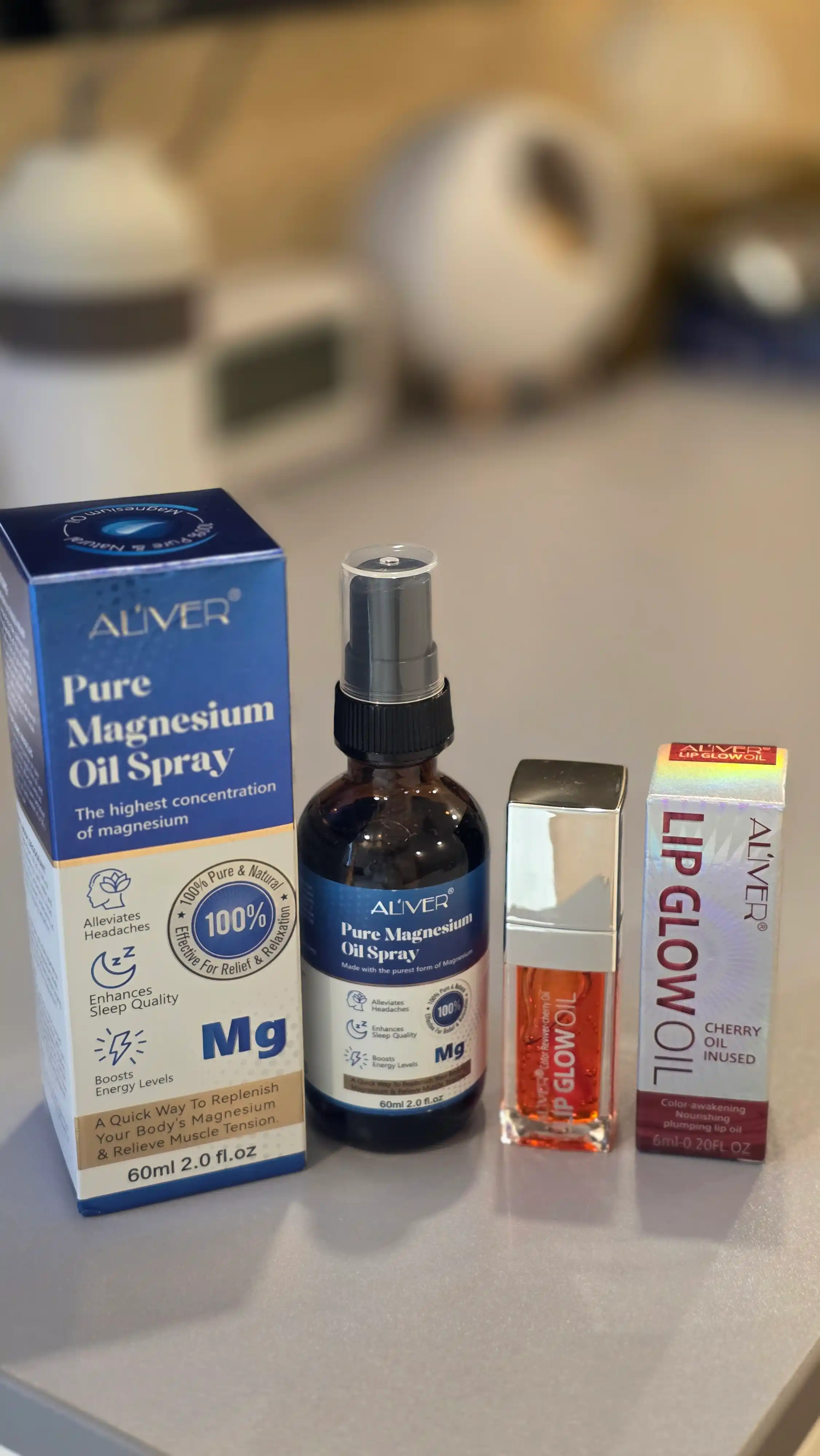 ALIVER sof magniy moyi spreyi, 60 ml, uyquni yaxshilaydi, 100% tabiiy