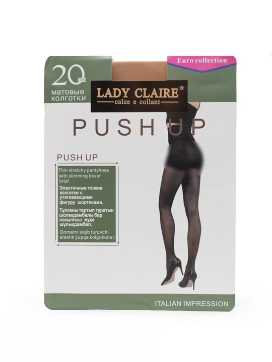 Капроновые матовые колготки с утягивающими шортиками Lady Claire PUSH UP 20 DEN - 