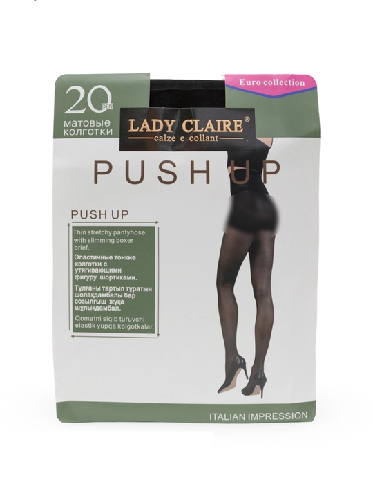Капроновые матовые колготки с утягивающими шортиками Lady Claire PUSH UP 20 DEN - 