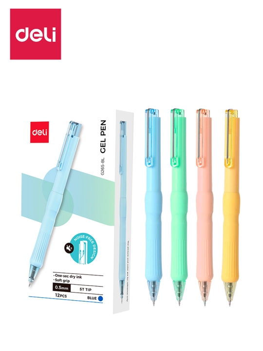 Ручка гелевая 1/3/6/12 шт ассорти 0,5 мм EG265-BL (сн) Deli, 265-BL-EG - 