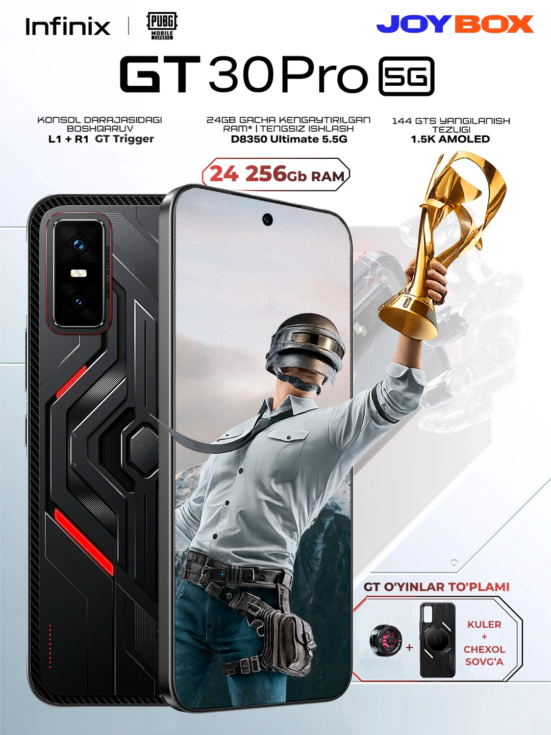 Смартфон Infinix GT 30 Pro 5G, 12+12/256гб, AMOLED 144Hz, 120FPS, 5500mAh 45w + подарок за 5799000 сум по лучшей цене. Uzum Market