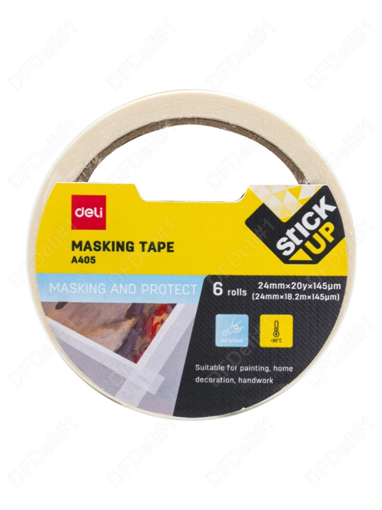Скотч Masking 1/6 штук, 24ммx20y EA405 Deli, 405-EA-6