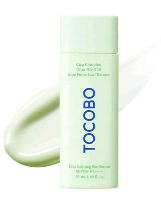 Tocobo Cica Calming Sun Serum SPF50+ PA++++ — Успокаивающая солнцезащитная сыворотка крем
