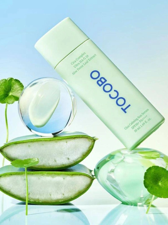 Tocobo Cica Calming Sun Serum SPF50+ PA++++ — Успокаивающая солнцезащитная сыворотка крем
