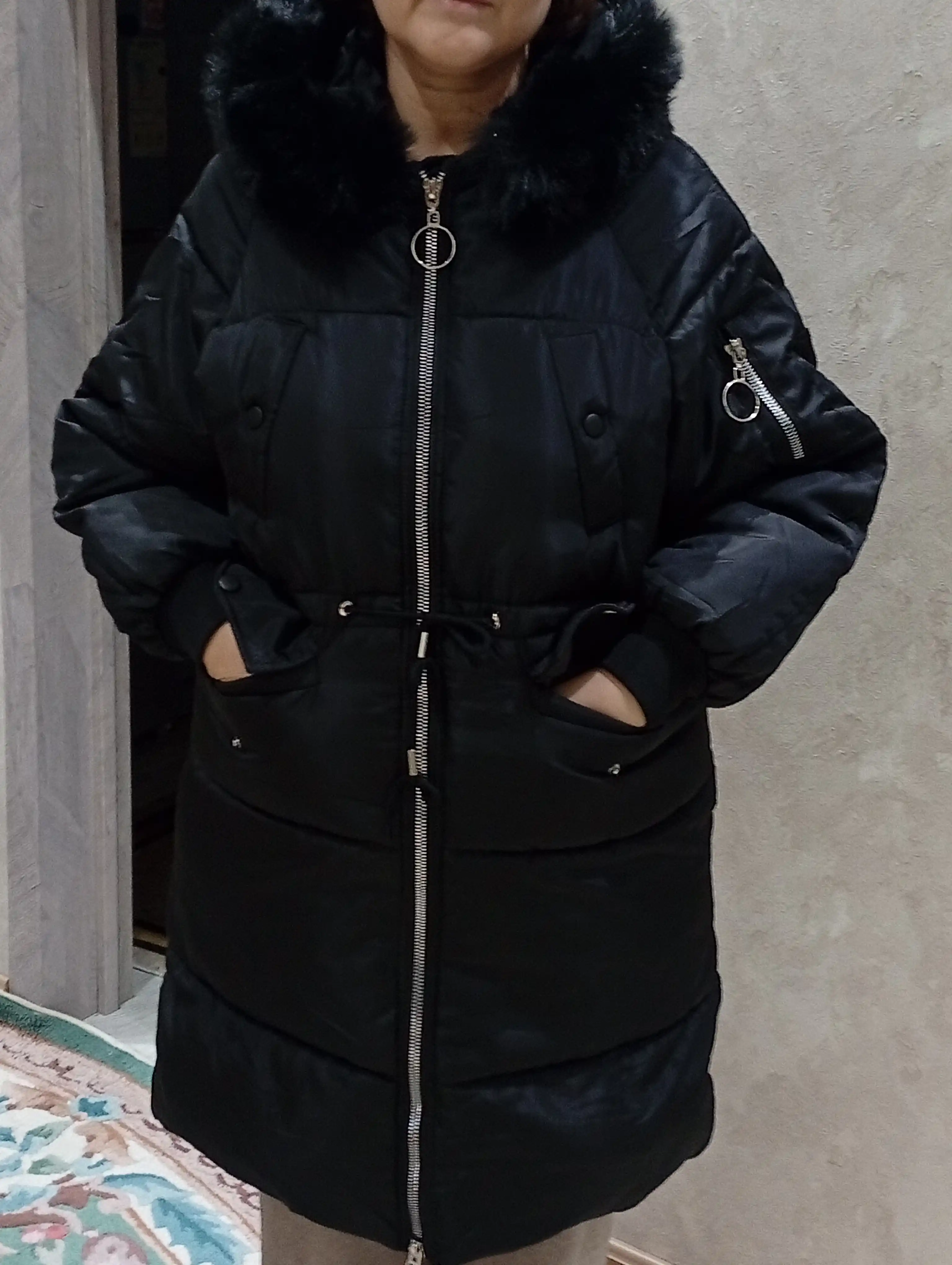 Kurtka ayollar uchun, issiq uzun kurtka - EllyFashion kapyushonli, qishki oversize puxovik