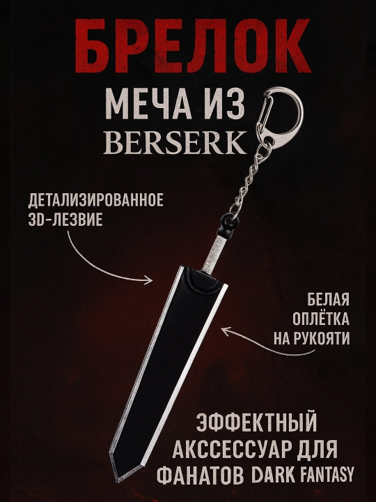 Брелок по аниме Берсерк, Berserk, Ванпис, One Piece, на сумку, рюкзак, ключи - 