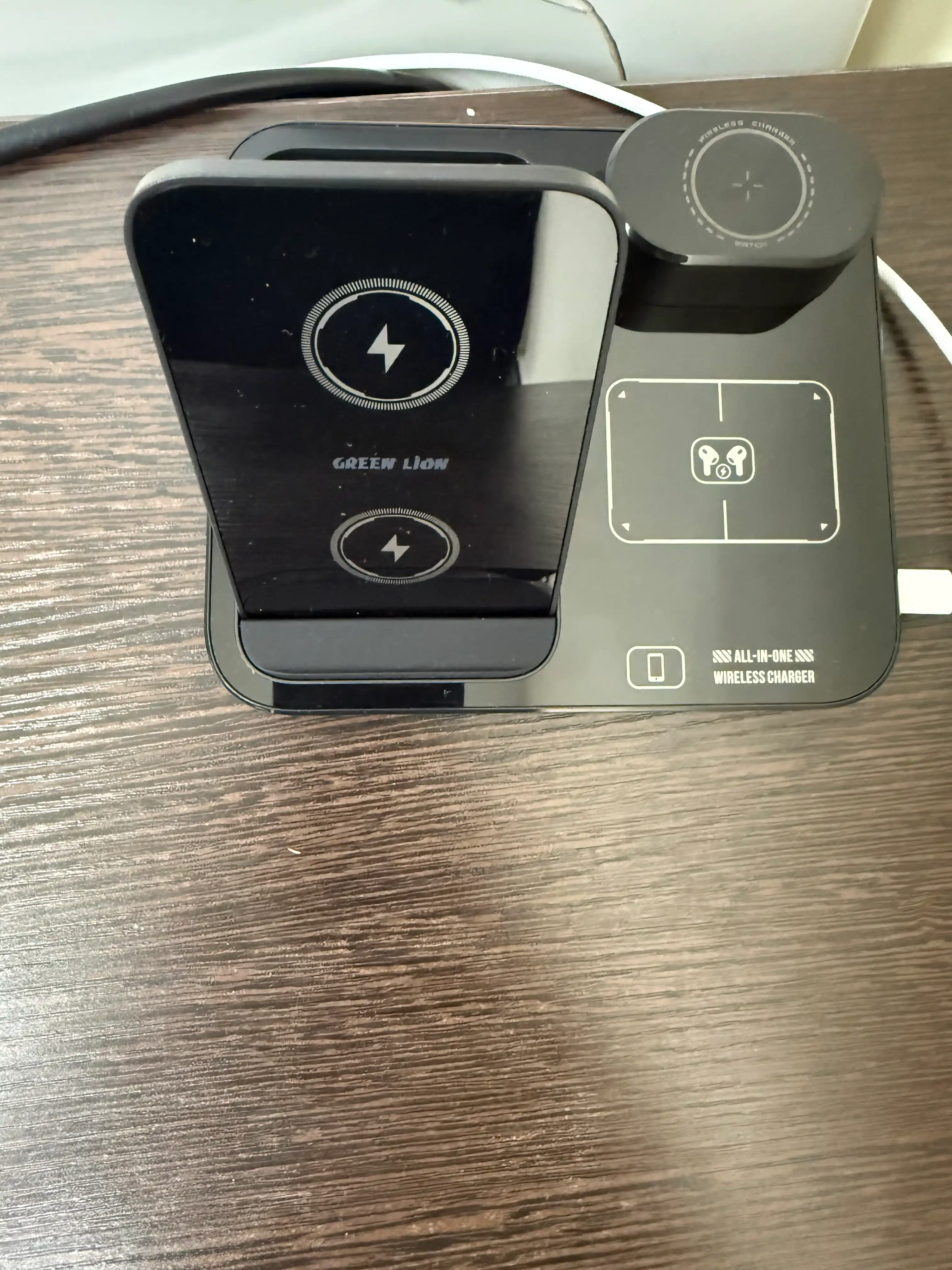 Simsiz quvvatlash qurilmasi Green Lion 3 tasi 1 da, telefon, iWatch, Airpods uchun, 15W
