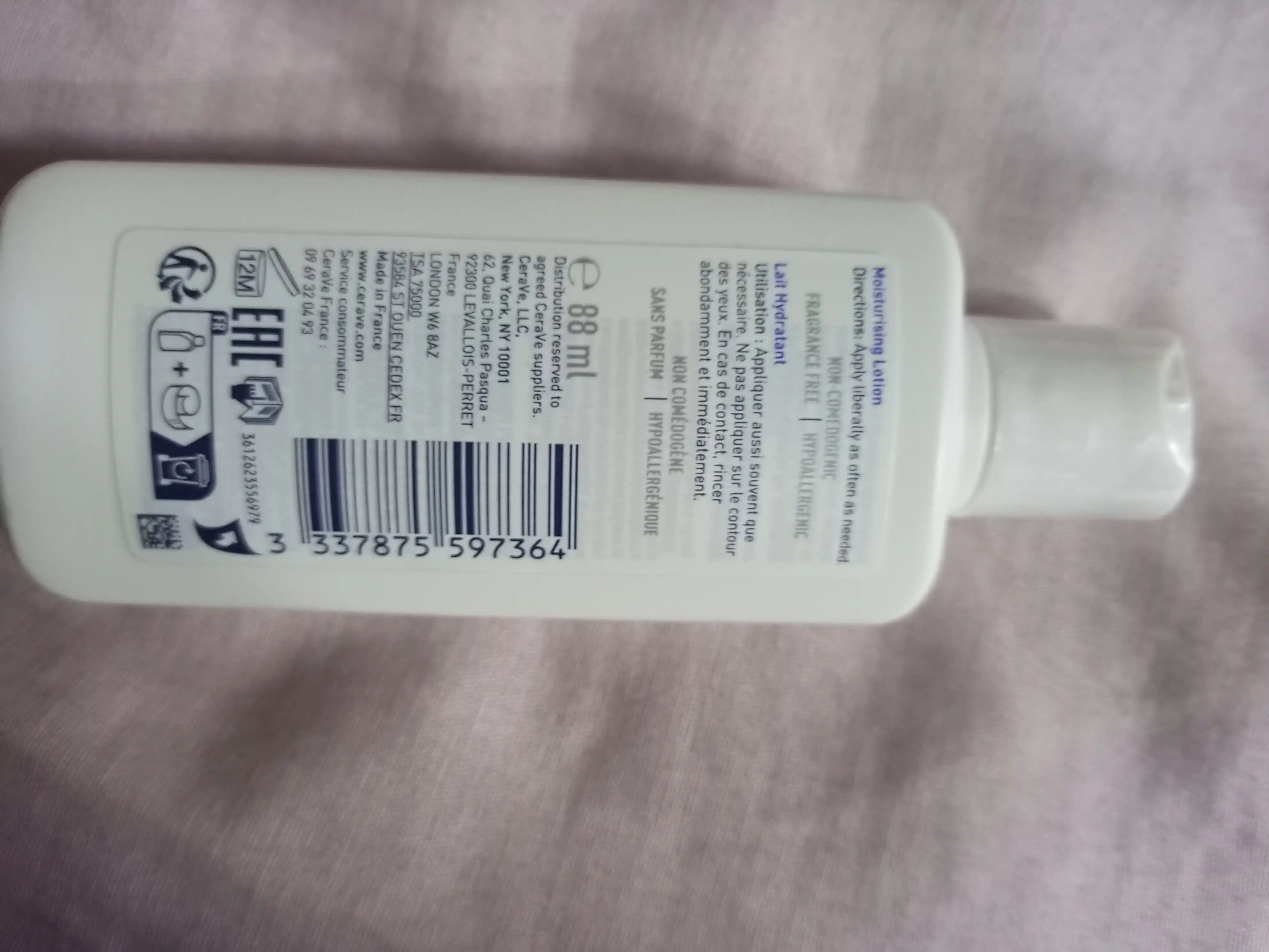 CeraVe Quruq va juda quruq yuz va badan terisi uchun namlantiruvchi losyon, 88 ml