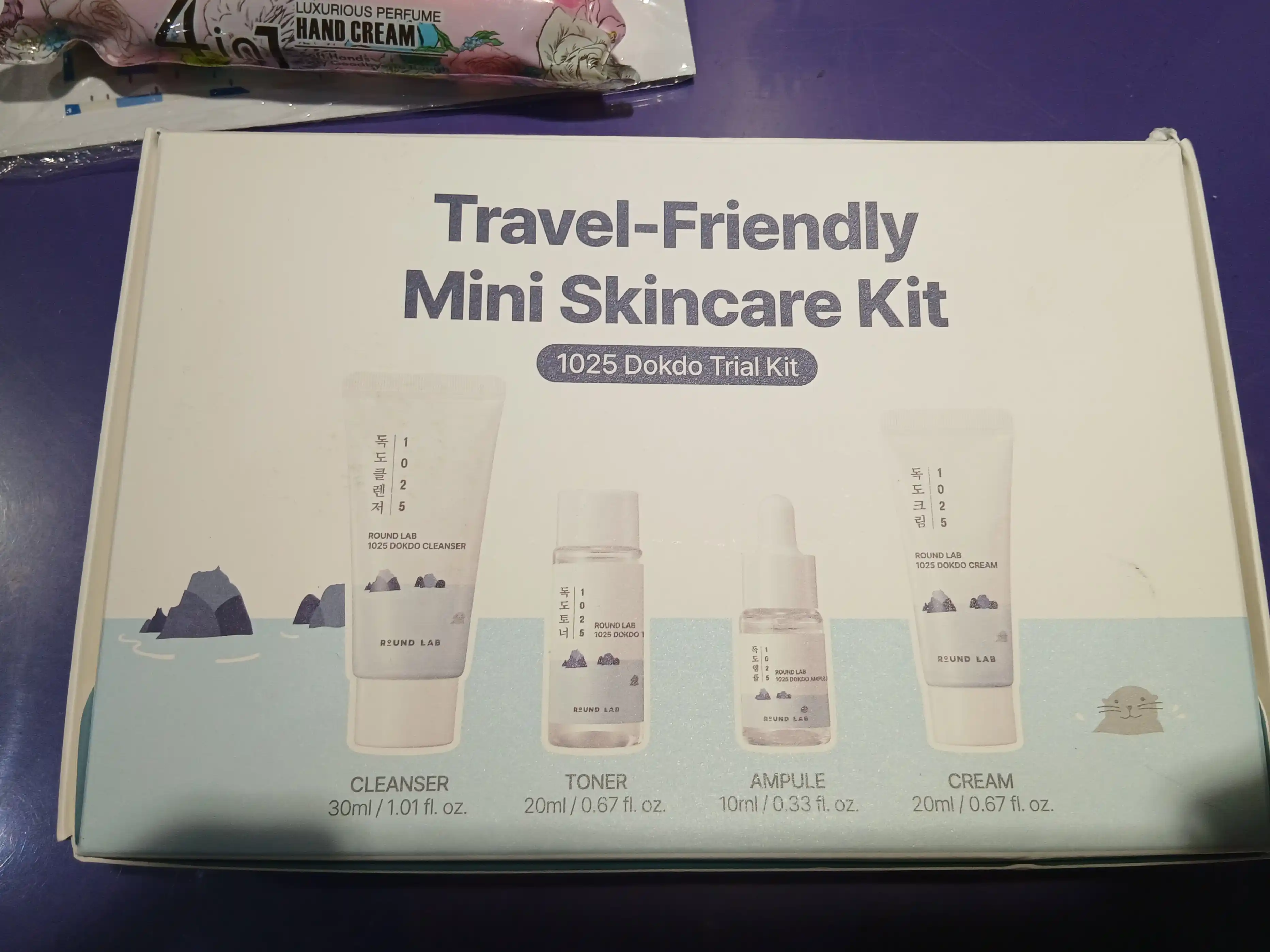 ROUND LAB yuz miniatyuralari sayohat to'plami, Pine Calming Cica Trial Kit, 4 dona